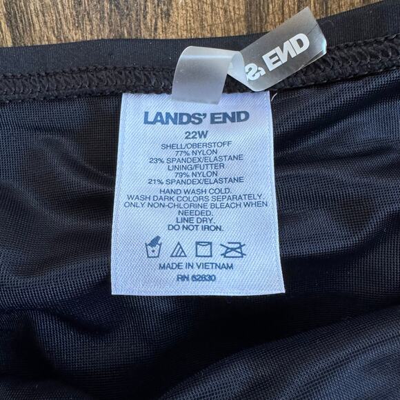 Lands End Womens Solid Black Swim Skirt Attached Brief Suit Bottom Plus Size 22W - Picture 5 of 8